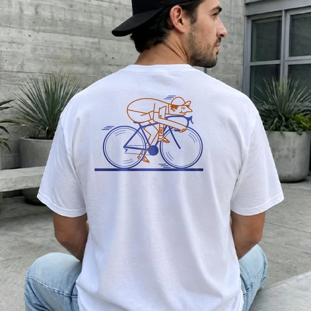 Funny Biking T-shirt Simple Creative Quotation Top Korean Aesthetics Fashion Streetwear O-neck Short-sleev Cycling Fan Tee Gift
