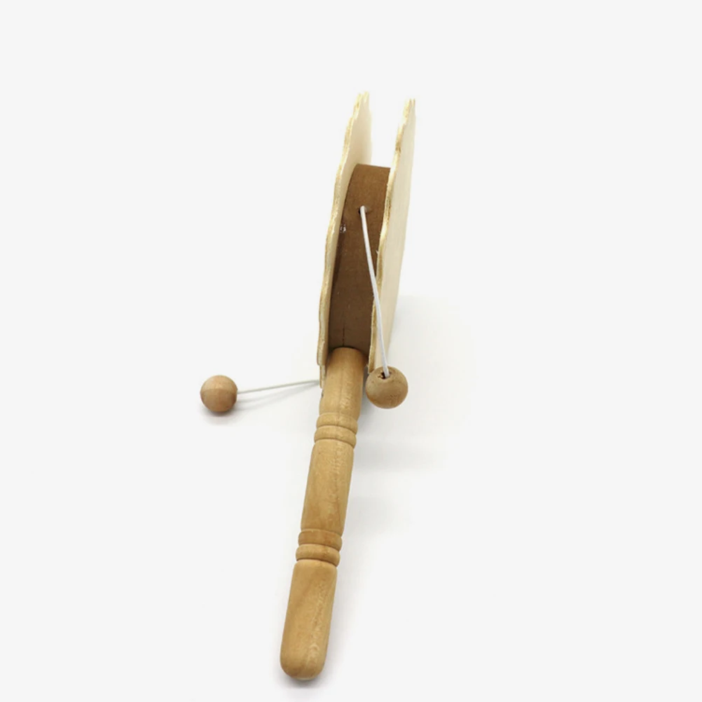 

3pcs Unfinished Rattle-drum White Embryo DIY Hand-painted Wooden Craft Kids Toys Blank Wooden Instrument Sewing Accessories