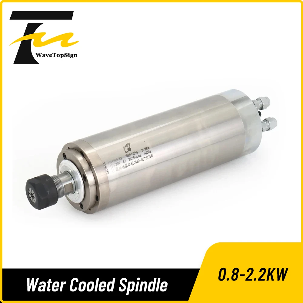 2.2KW CNC Water Cooled Spindle Motor ER20 P4 Bearing 220V 380V 80x235mm GDZ-23 For CNC Engraving Milling Machine