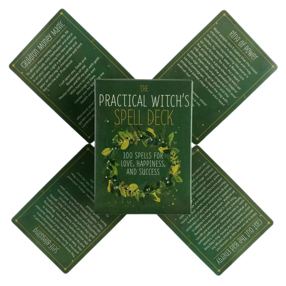 100 The Practical Witch\'s Spell Deck Cards Tarot Divination English Versions Edition Oracle Board Playing Table Games For Party