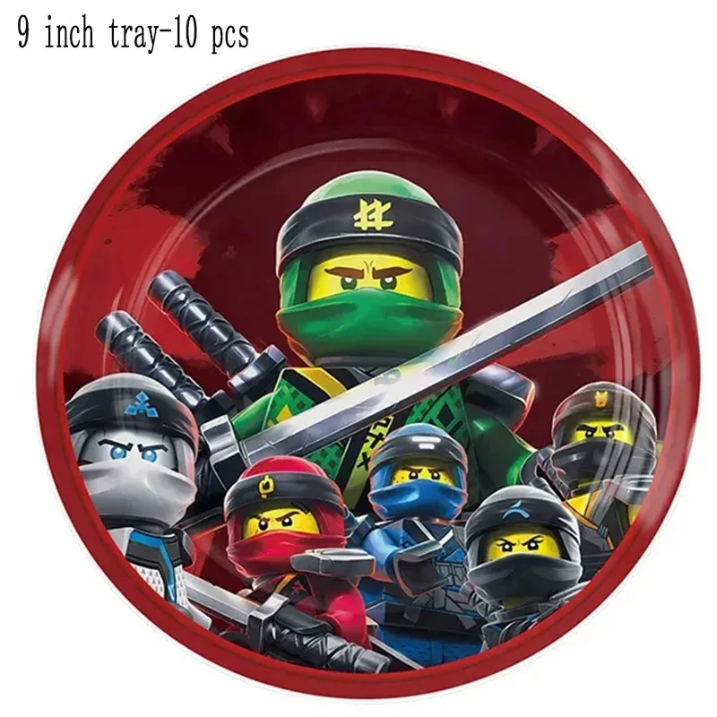 Für Kind Geburtstag Ninja Thema Party liefert Geschirr Teller Tasse Servietten Tischdecke Dekorationen Banner Ballon für Jungen