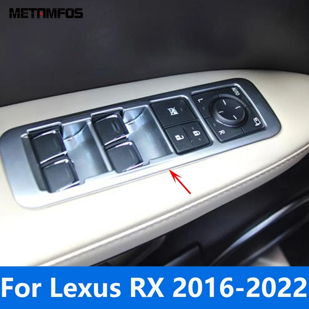 Window Lift Switch Cover Trim For Lexus RX 2016-2019 2020 2021 2022 Matte Interior Door Armrest Decoration Frame Accessories