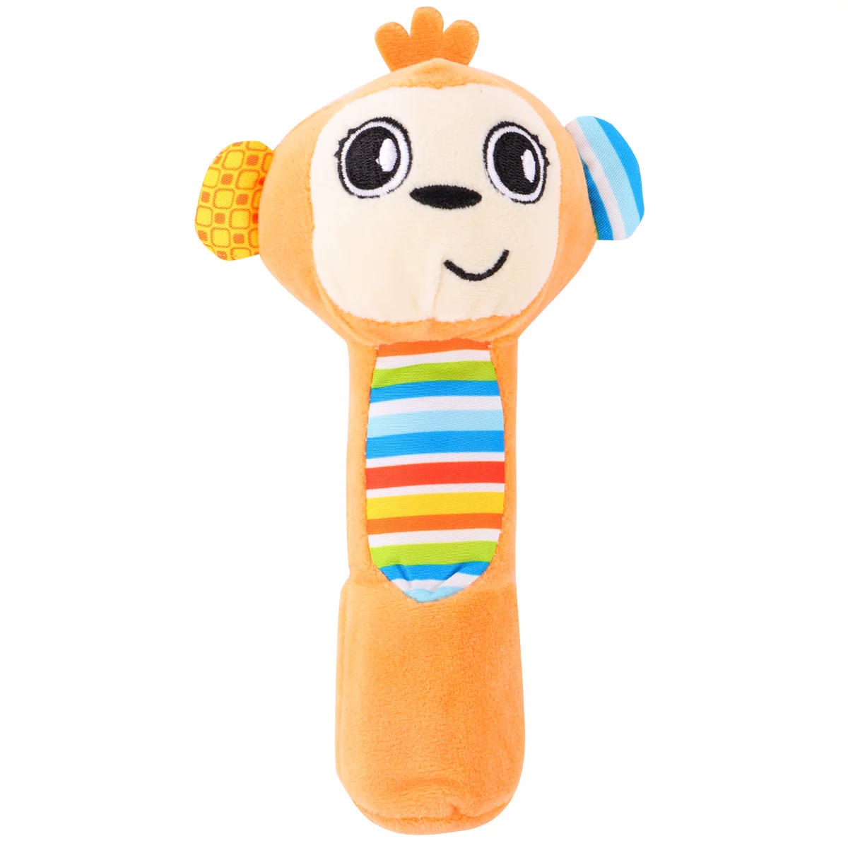 1pc chocalho portátil preto mini animal de pelúcia para o bebê infantil recém-nascido desenvolvimento sensorial som macio estridente