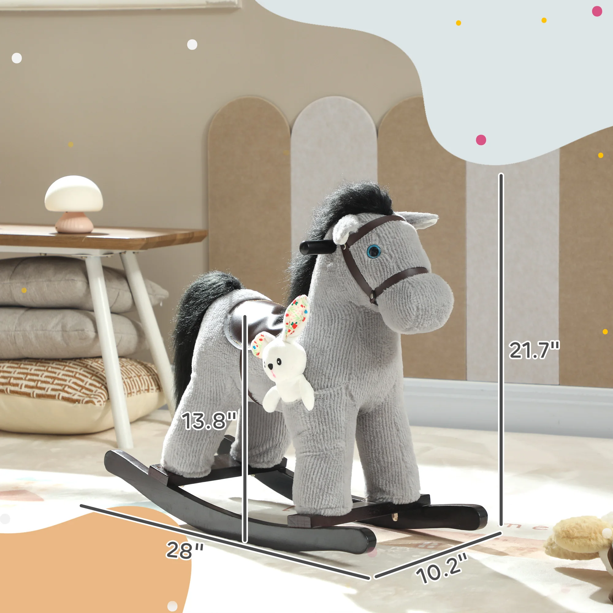 Kids Toys 2 Year Old - Konik na biegunach dla dzieci, pluszowa
