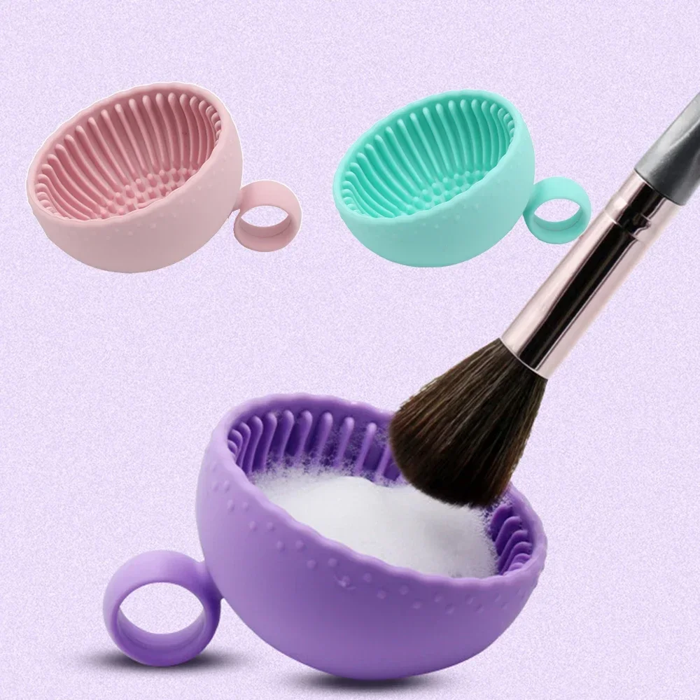 

Silicone Makeup Brush Cleaner Folding Powder Puff Cleaning Bowl Eyeshadow Brushes Washing Soft Mat Beauty Tools Scrubber Box