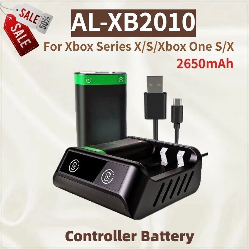 

2pcs High Quality AL-XB2010 Battery 2650mAh With USB Battery Charger For Xbox Series X/S/Xbox One S/X controller Brand New