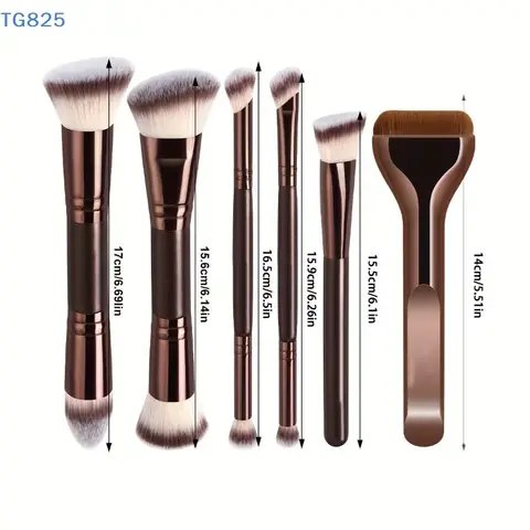 4/5/6/pcs Professional Makeup Brush Set Portable Travel Dual-Ended Multifunctional Makeup Tools Set Foundation Brush Blusher