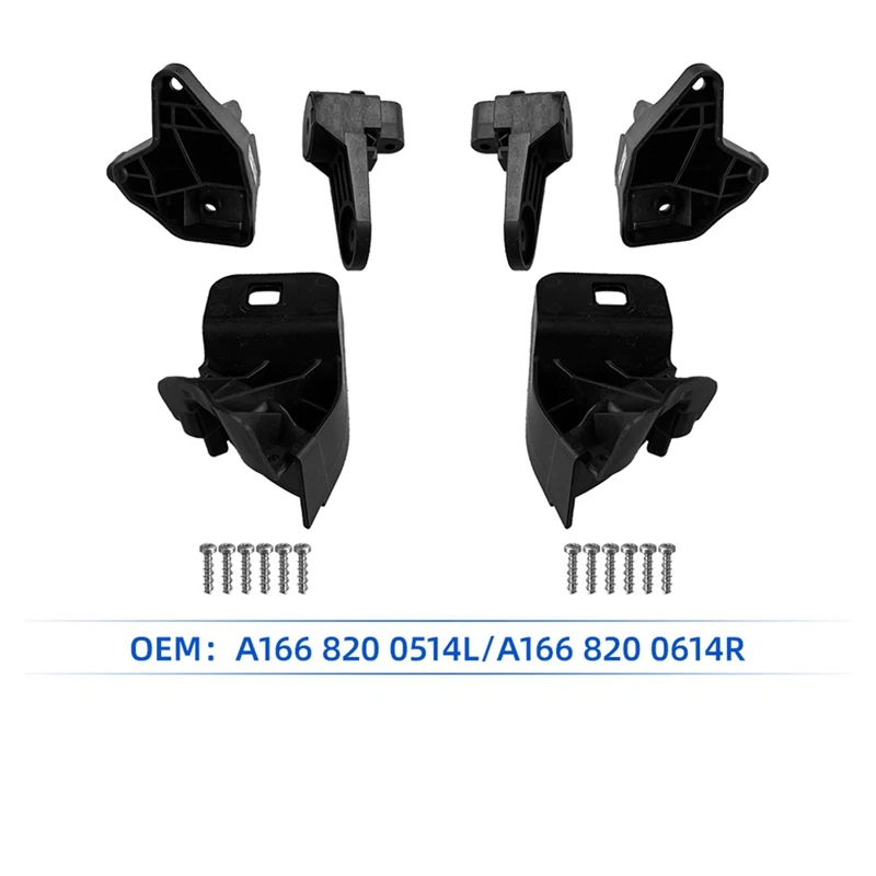 

A22F-1Pair Front Headlight RS Bracket Repair Mount Kits For Mercedes-Benz GLS GL ML-Class W166 11-15 A1668200514 A1668200614