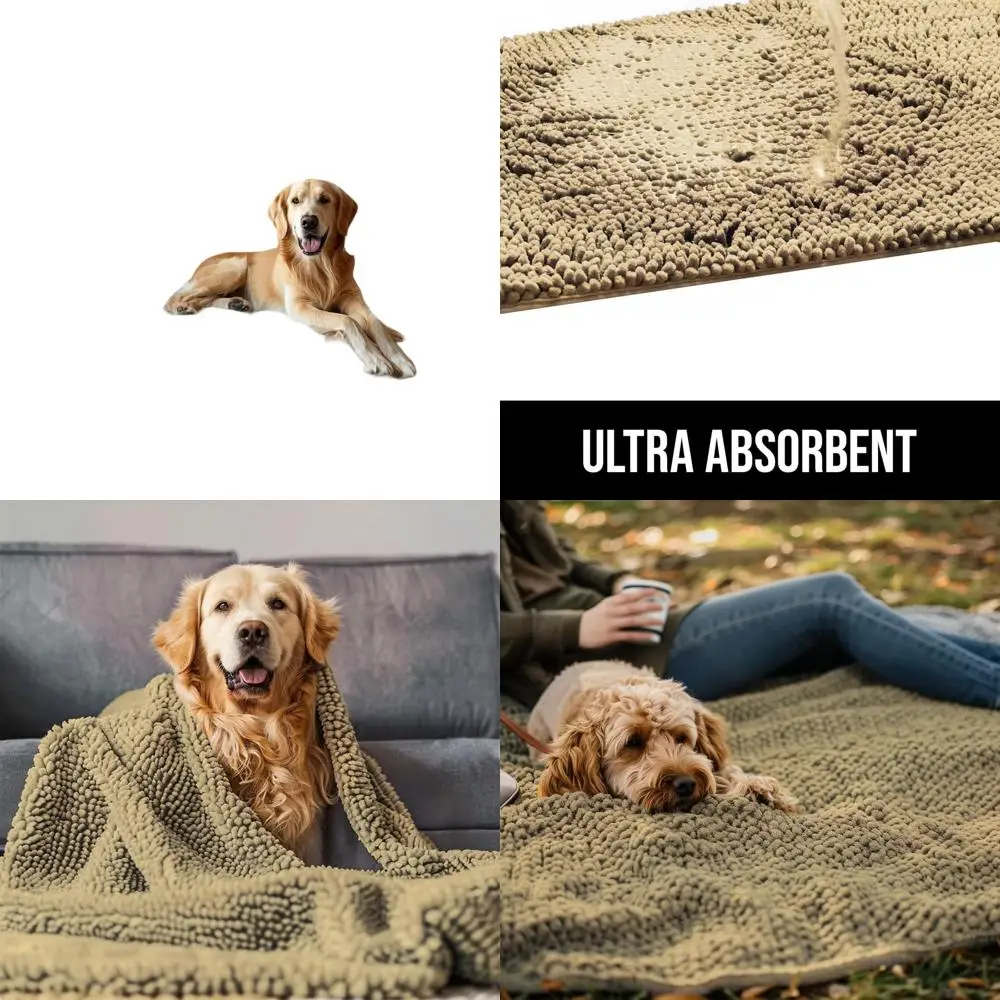 

Chenille Dog Blanket - Washable, Anti-Slip, Soft & Durable Couch Cover Protector, Beige, 29x40 inches