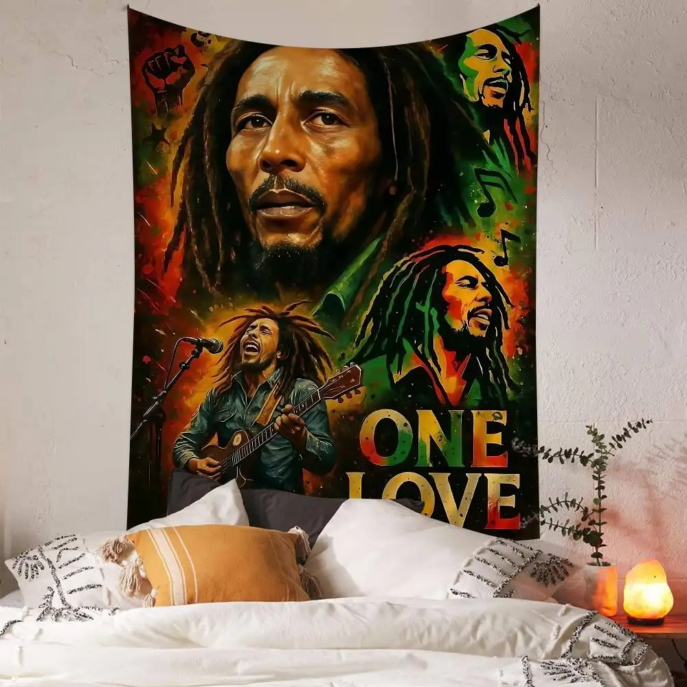 Jamaican Bob Reggae Marley Hippie Wandbehang Wandteppiche Kunst Science-Fiction-Raum Heimdekoration Kawaii Raumdekoration