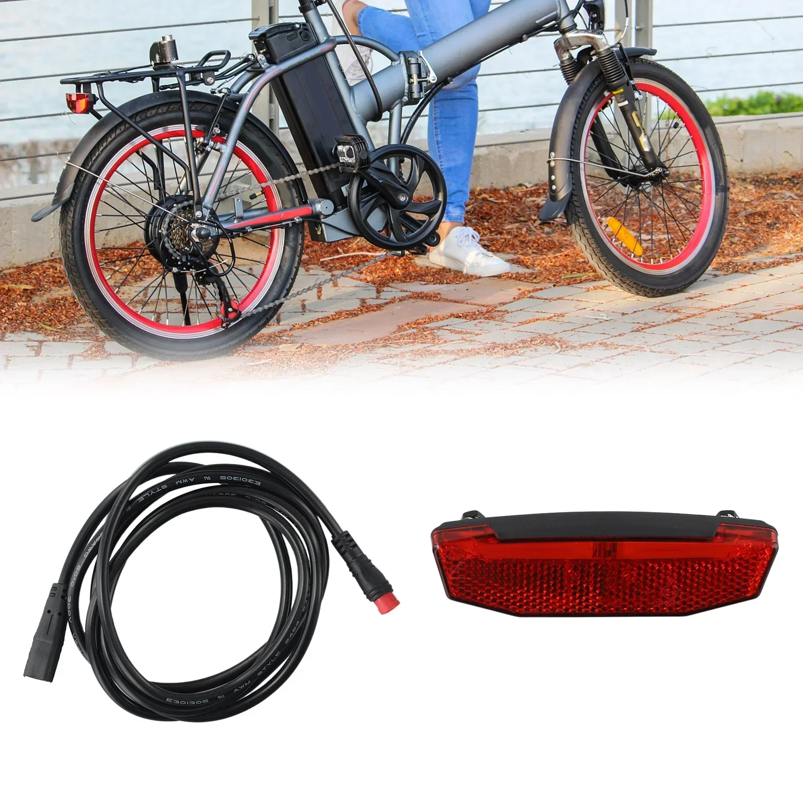 

Rear Light Tail Light 6V-60V Cycling For E-bike Impact-resistant Rearlight Scooters Taillight Waterproof Practical