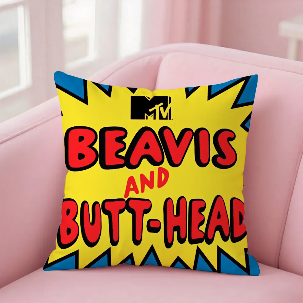 Beavis And Butt-Head Pillow Case Square Double-Sided Printing Short Plush Sofa Cushion Cover Bedroom Bedside Pillow