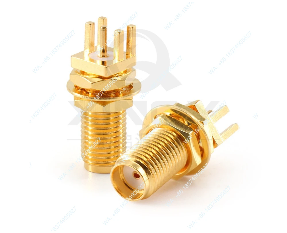 10Pcs SMA printed board connector, 6G RF head, SMA-KYHD thread through wall, PCB edge card board