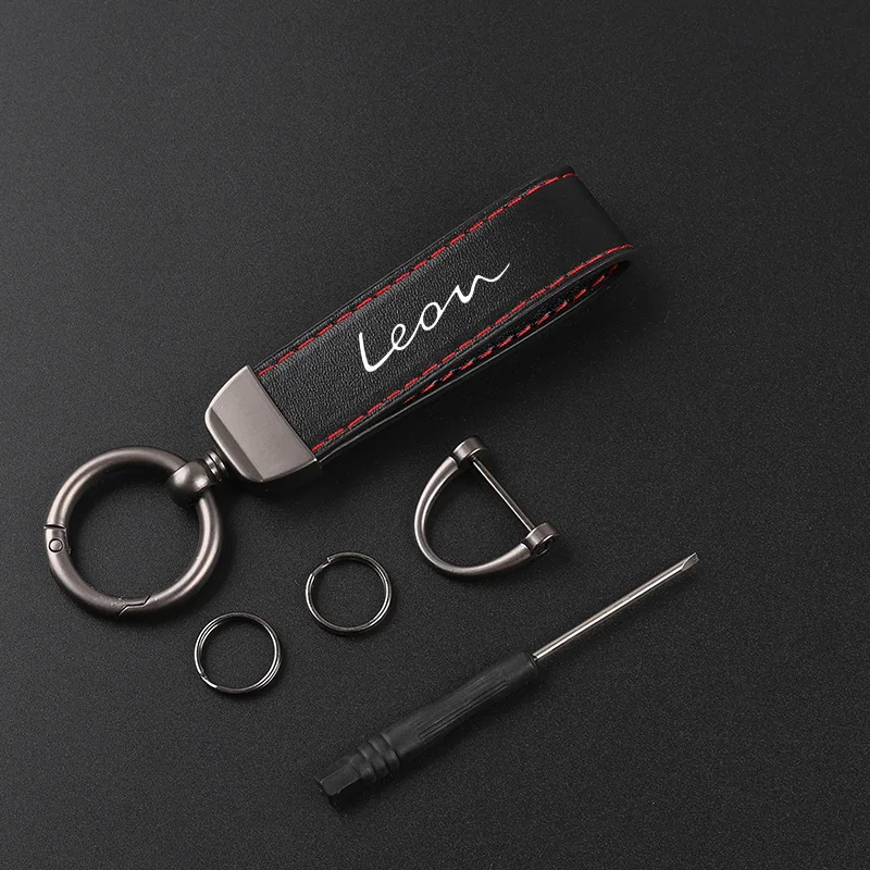 Deluxe Leather Keychain with Car Badge Keychain Pendant For Seat leon mk3 mk2 5f mk1 fr 1p 2 TARRAC