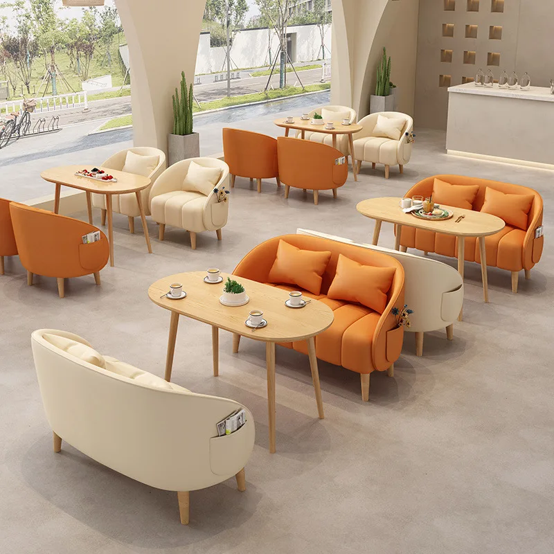 

Sofa Reception Table and Chair Combination Modern Simple Cream Wind Single Double Balcony Sitting Area Backrest Sofa Chair