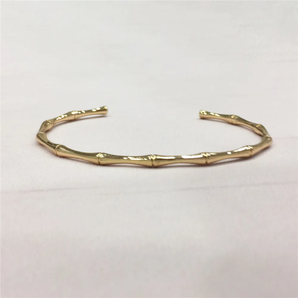 New Trendy Gold and Silver Color Bamboo Node Shape Bangle Cuff Bracelet for Women Girl Fashion Jewelry Gift Wholesale