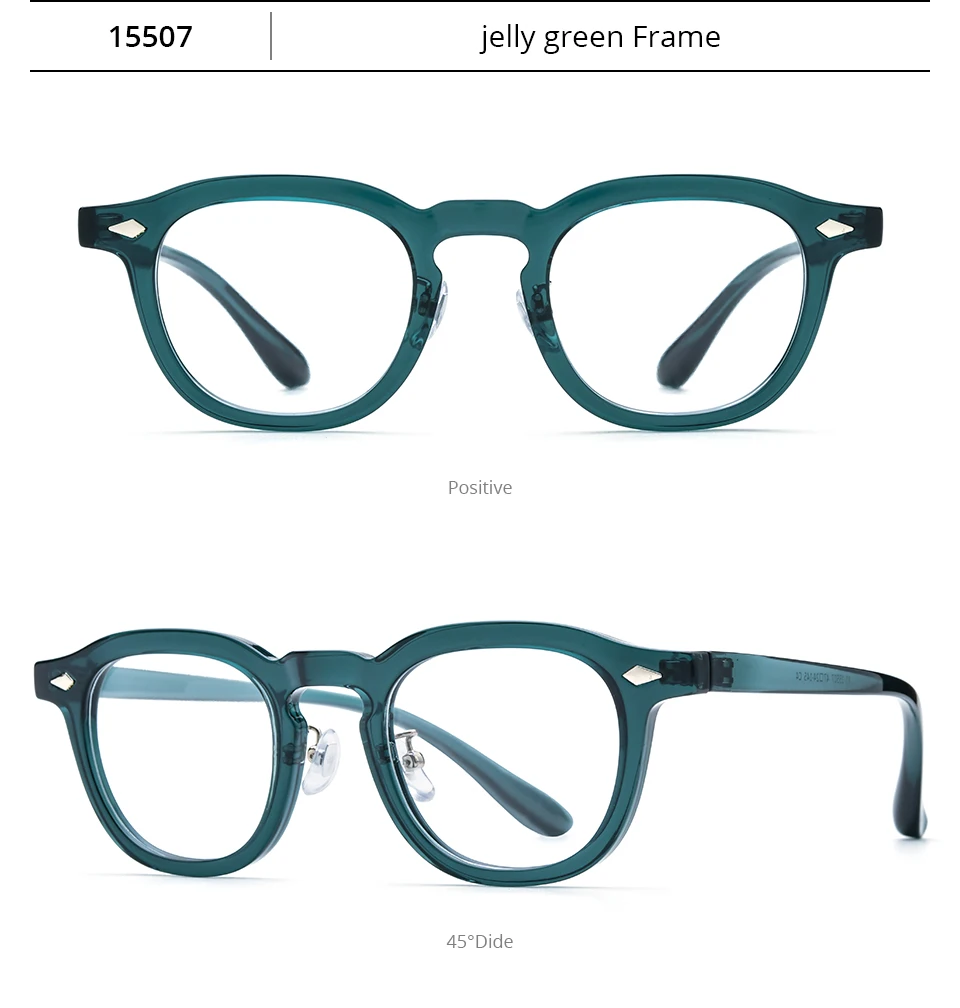 NIANZHEN Acetat-Brillengestell für Herren, Neue Quadratische Markendesign-Brille für Damen, Retro Vintage Brillen, Johnny Depp Brillen 5507 – Detail 4