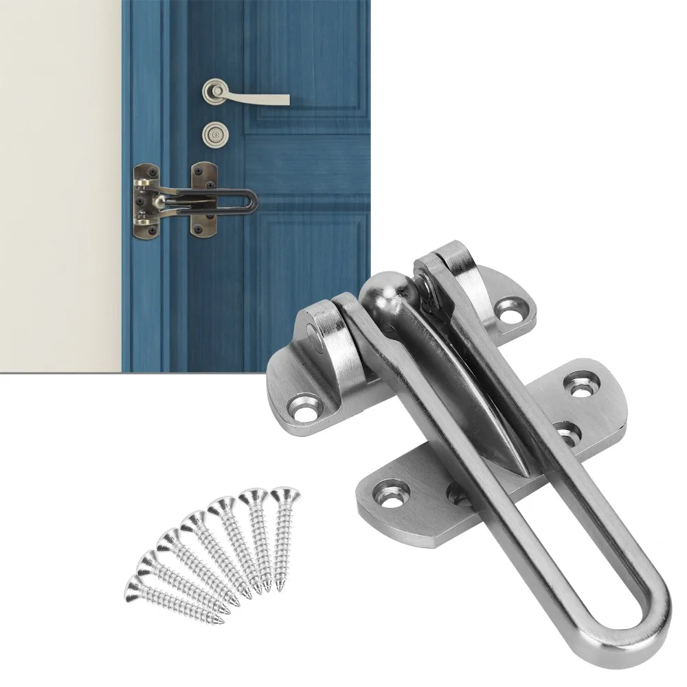 رشاقته الصلبة سبائك الألومنيوم مكافحة سرقة قفل مشبك نحى النيكل حارس الأمن قفل الباب سوينغ بار قفل الباب داخل الأبواب #5