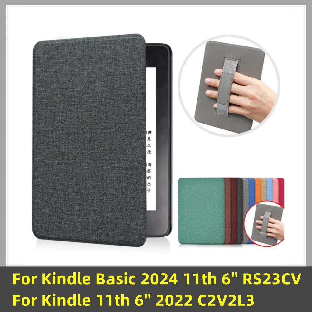 Smart Case for New Kindle 11th 6'' RS23CV 2022 11th 6 Inch C2V2L3 2024 2022 Release Ebook Auto Wake Sleep With Hand Belt Cover