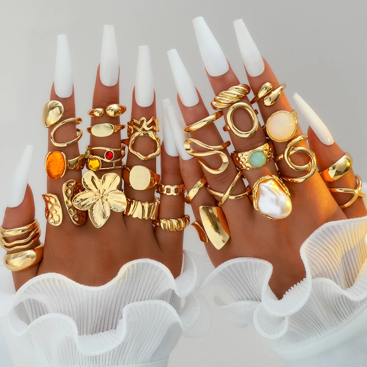 Vintage Flower Geometric Ring  - đánh giá và giá Gymnastic Ring