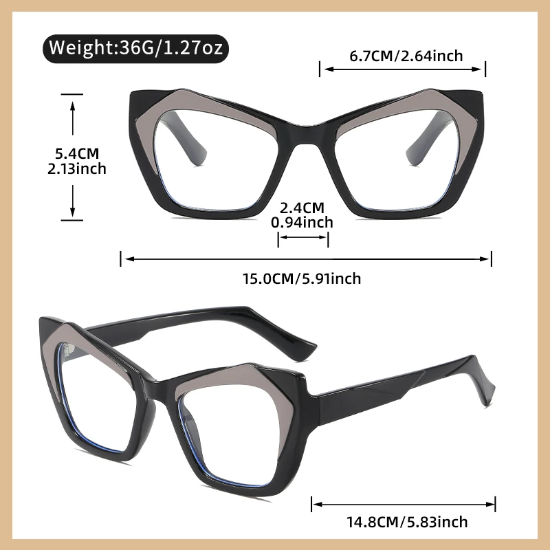 نظارات قراءة Oyalie ذات ألوان مميزة تؤدي نمط الإكسسوارات الموضة مع مجموعات الألوان التي تجذب الاهتمام وكسر الدهان التقليدية، وتغطي نطاقات الوصفات الطبية من +1.00 إلى +4.00 درجة