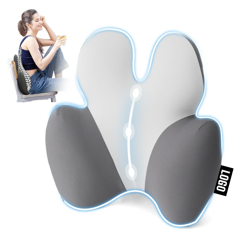 Ergonomic Lumbar Support Cushion Memory Foam Back Support Cushion Office Chairs With Skin-Friendly Cover for Comfort