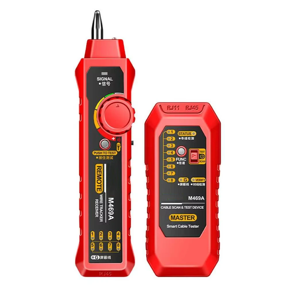 M469A Netzwerkkabel-Tracker, Signalleitung, Finder, RJ45, RJ11, Netzwerkanalysator-Tool zur Erkennung von Telefonleitungsdrähten