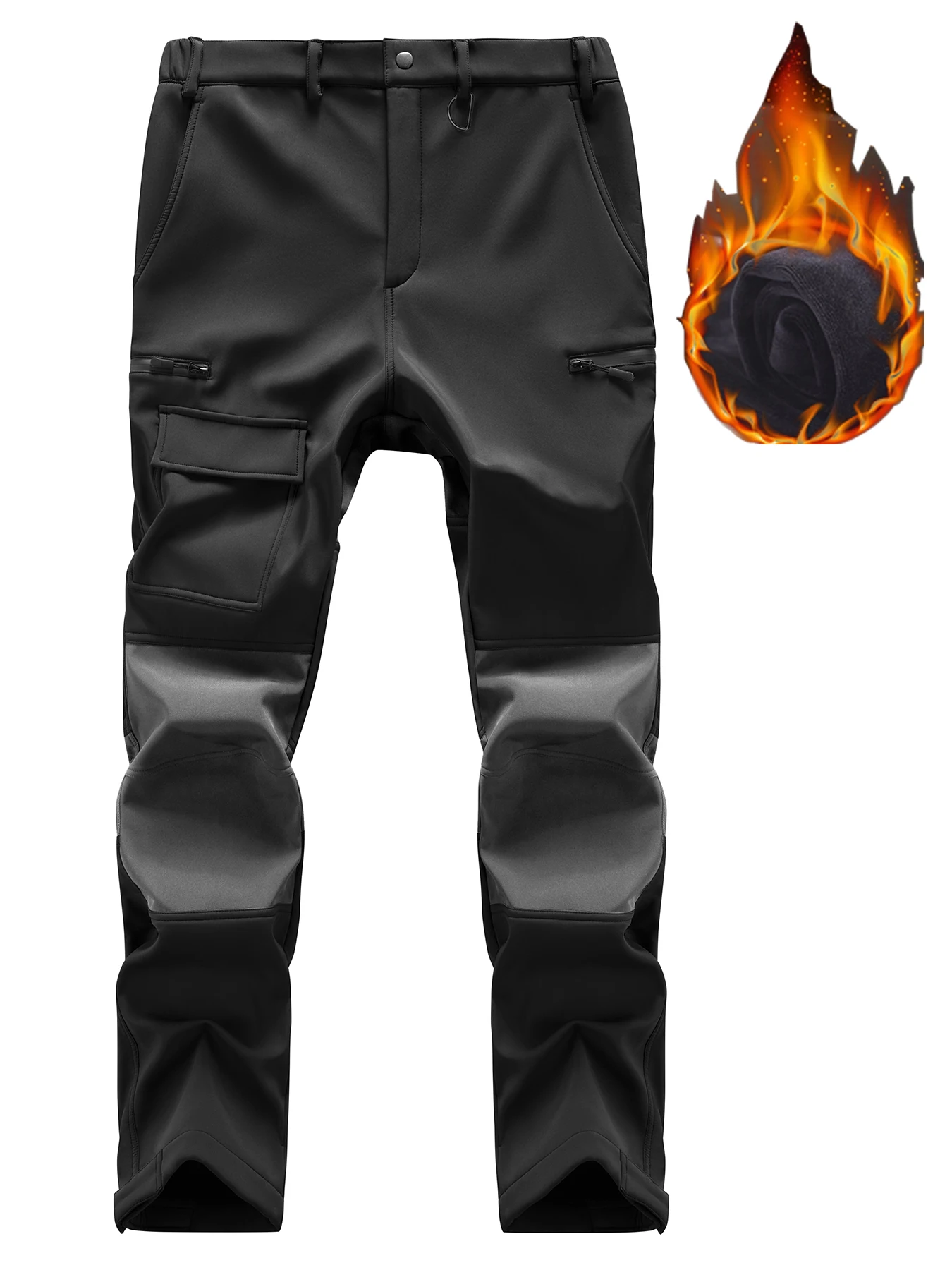 

Мужские тактические брюки-карго с цветными блоками — толстая флисовая подкладка, с несколькими карманами, водонепроницаемые, можно стирать в машине | Зимний туризм и верховая езда