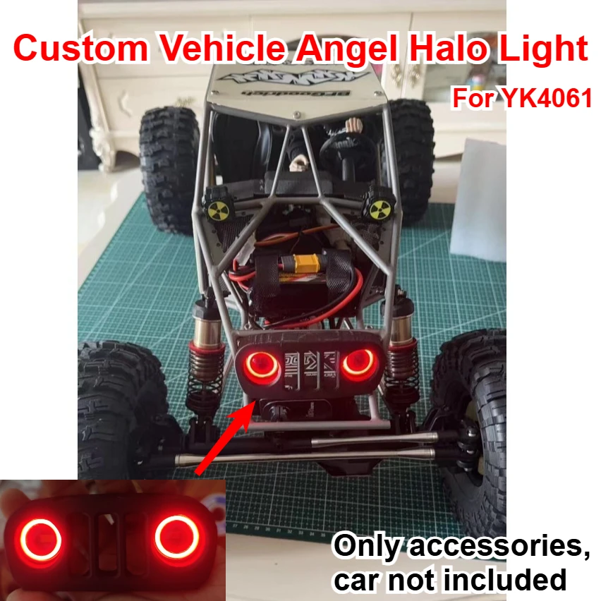For YK4061 1/6 RC Tube Frame Car Vehicle Angel Halo Light Custom Model Number Decorative Styling Parts Decor Upgrade Accessories