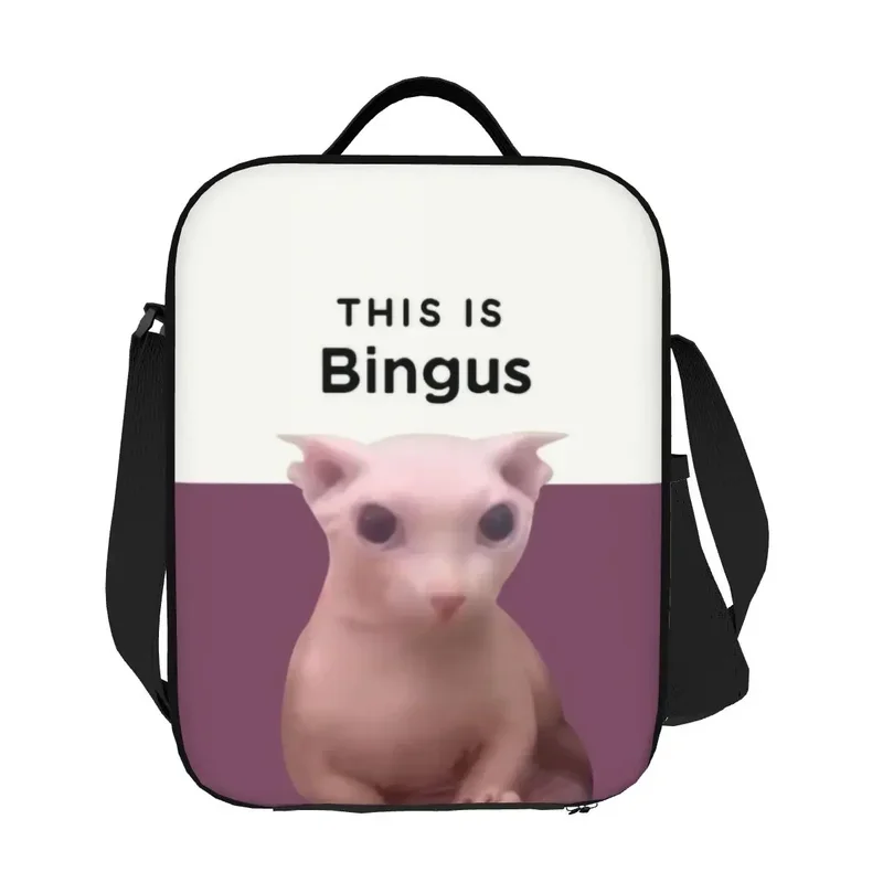 Isto é lancheira reutilizável Bingus para mulheres, Kawaii Sphynx Cat Cooler, comida térmica isolada lancheira, escolares e estudantes