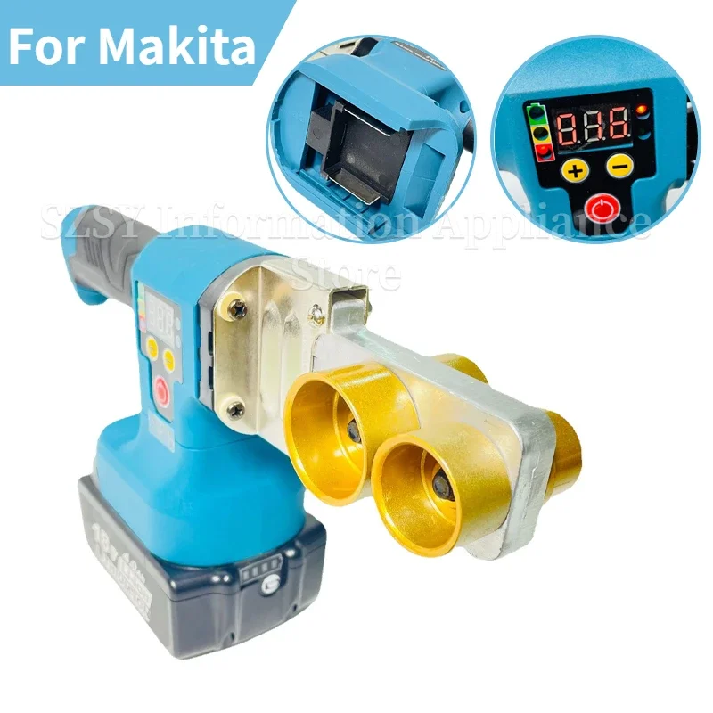 

Cordless Hot Melt Machine Electric PPR Water Pipe Melter Plastic Welding Machine With Replacement Heads For Makita 18V Battery