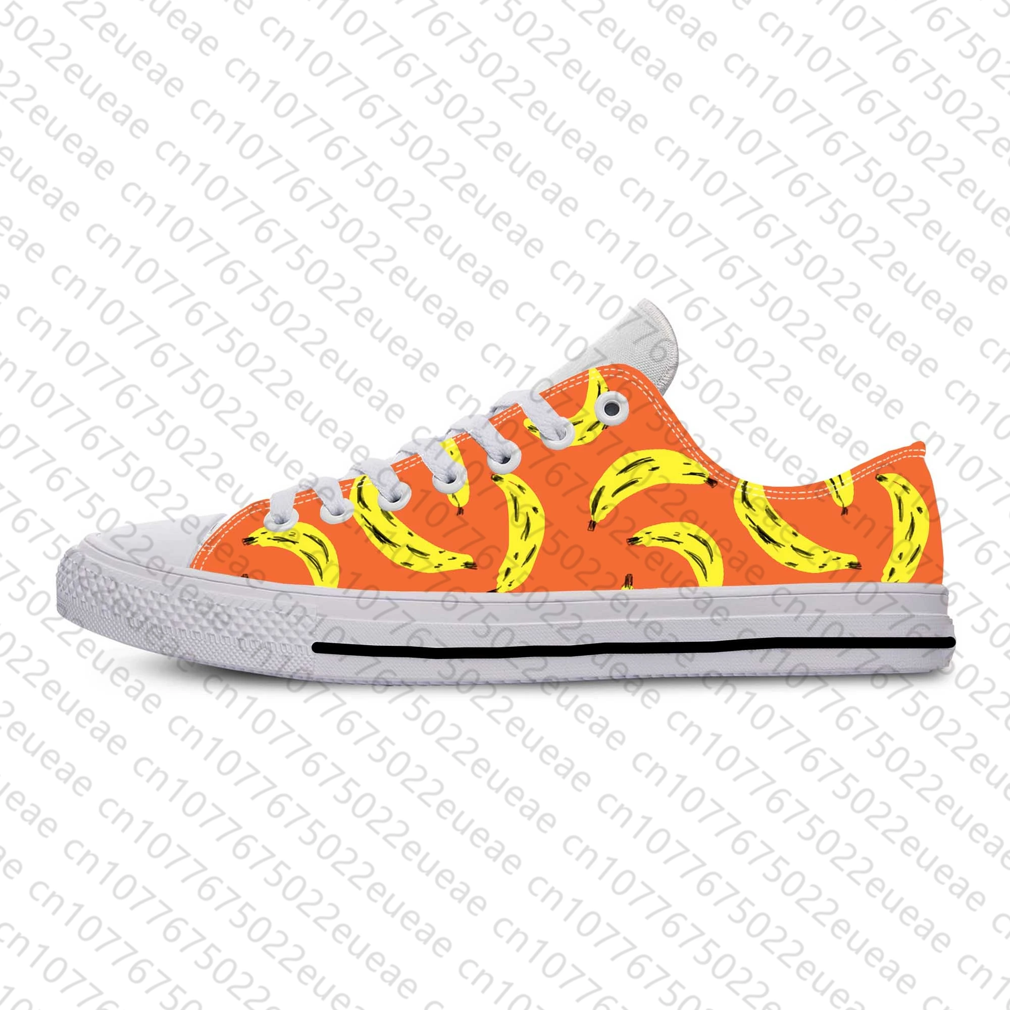 Hot Anime Cartoon Manga Comic Fruit Banana Pattern Casual Cloth Shoes Low Top Comfortable Breathable 3D Print Men Women Sneakers