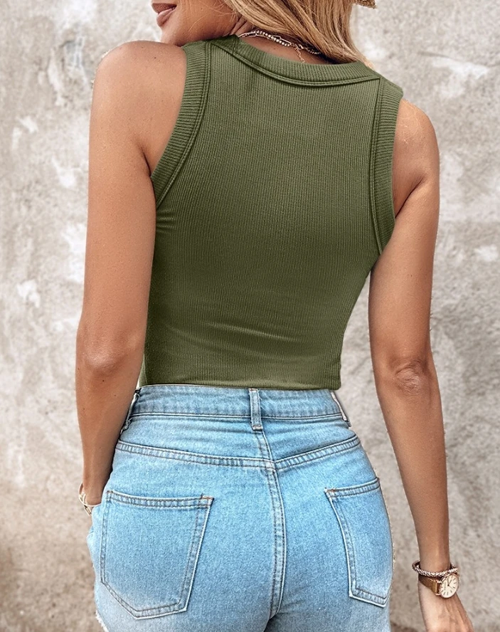 Women 2 Piece Built-in Bra Crewneck Tank Top Terry Towelling Lined Sleeveless Slim Fit Solid Color Layering Skinny Shirt Tops