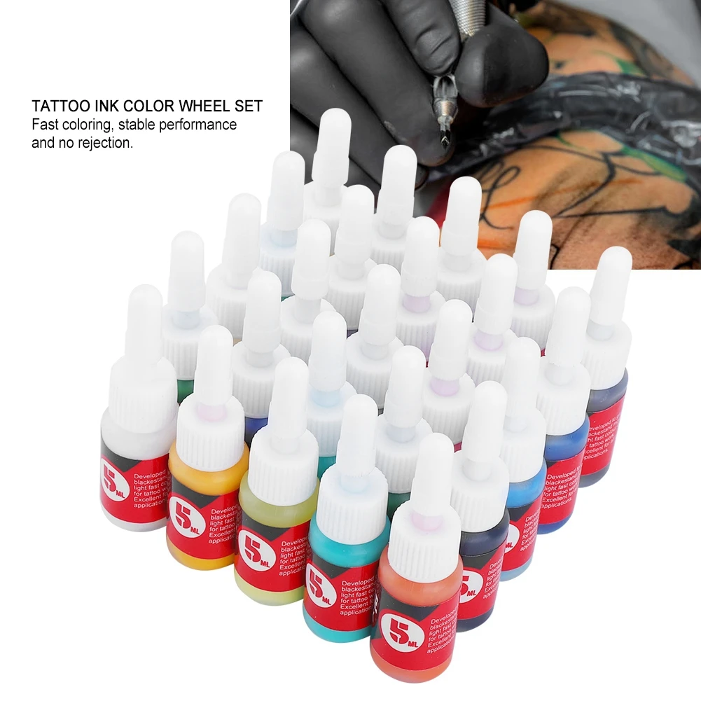 

23pcs Multiple Colors Tattoo Ink Natural plant No Irritation Body Tattoo Art Supplies Ink Professional Tattoo Ink Easy Coloring