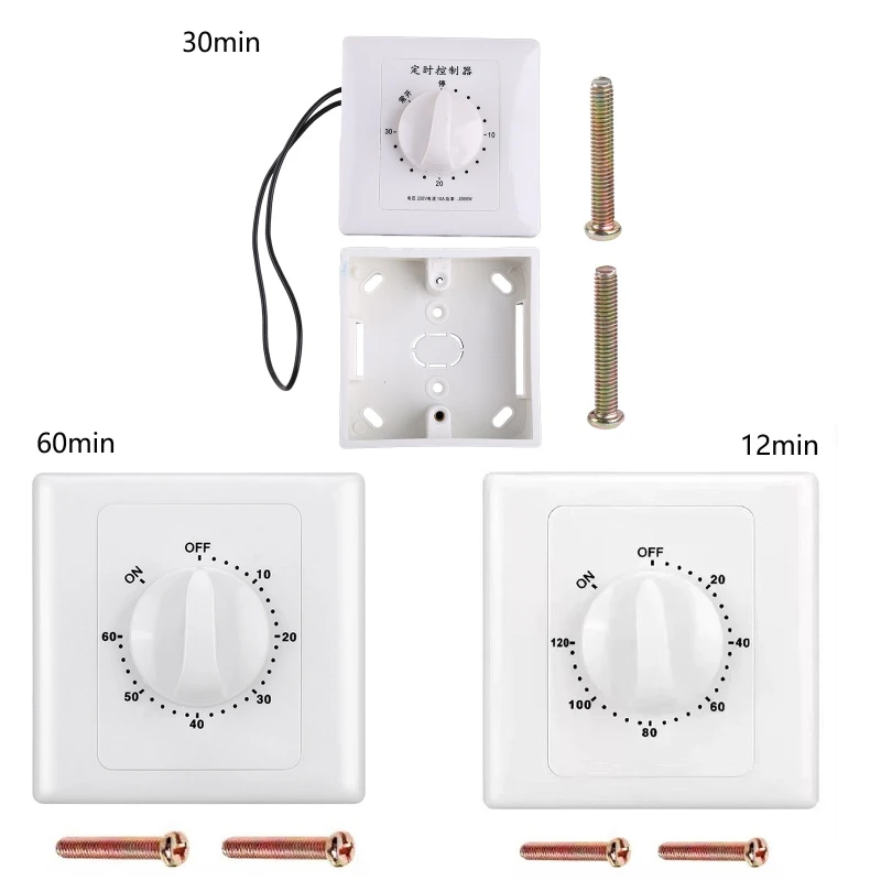 AC 220V 2000W Timer Switch Control Pump Mechanical Countdown Control Interruptor 30 Minutes/60 Minutes/120 Minutes