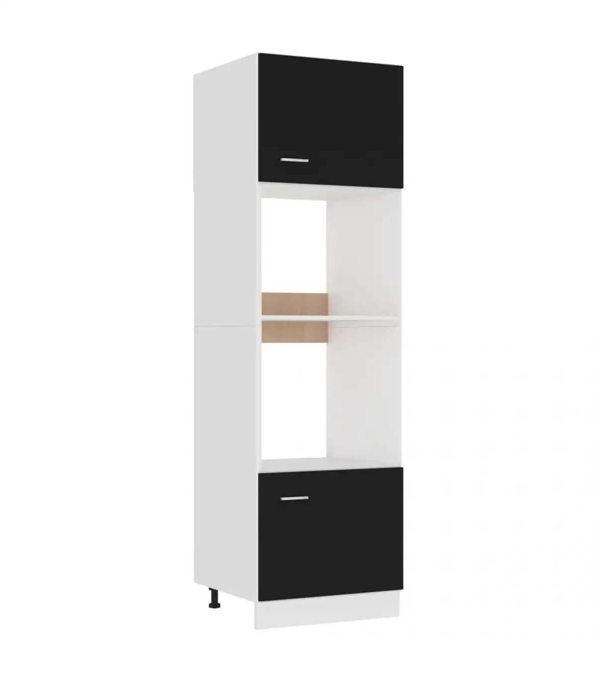 Kitchen cabinets microwave cabinet black plywood 60x57x207 cm