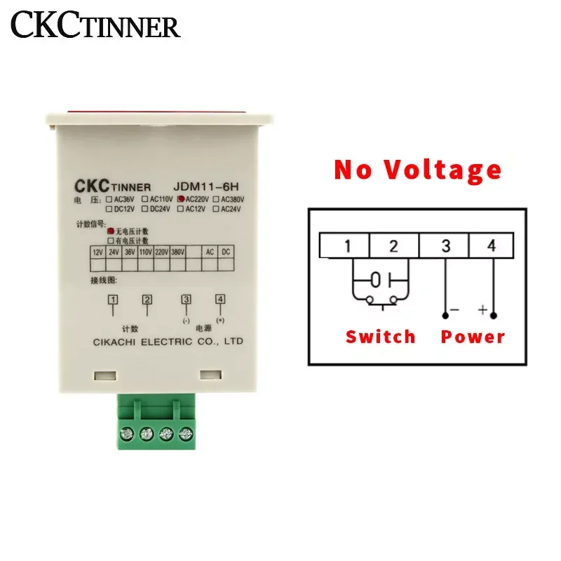 Digital Counter JDM11-6H Display Electronic Industrial Counter DC 12V 24V 36V AC 110V 220V 380V Proximity switch sensor count