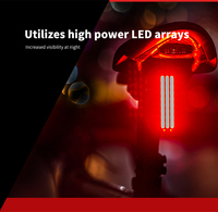 Enfitnix ET2 Bicycle Rear Light IPX6 Waterproof Auto Start/Stop Brake Sensing LED Saddle Seatpost Bracket Chargable Tail Light