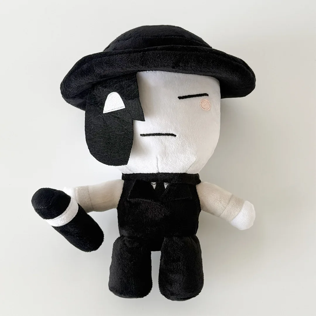 

Искусственная черно-белая плюшевая кукла в игровом стиле, мягкая игрушка, креативная плюшевая фигурка, подарок