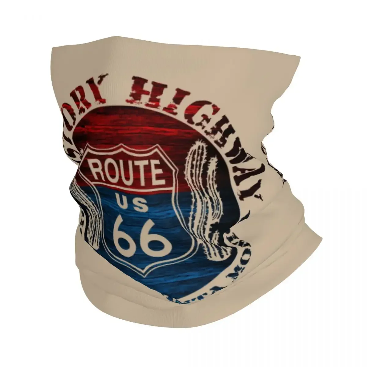 Route 66 America Road Vintage Trip Bandana Neck Gaiter for Ski Camping Women Men Wrap Scarf Headband Warmer