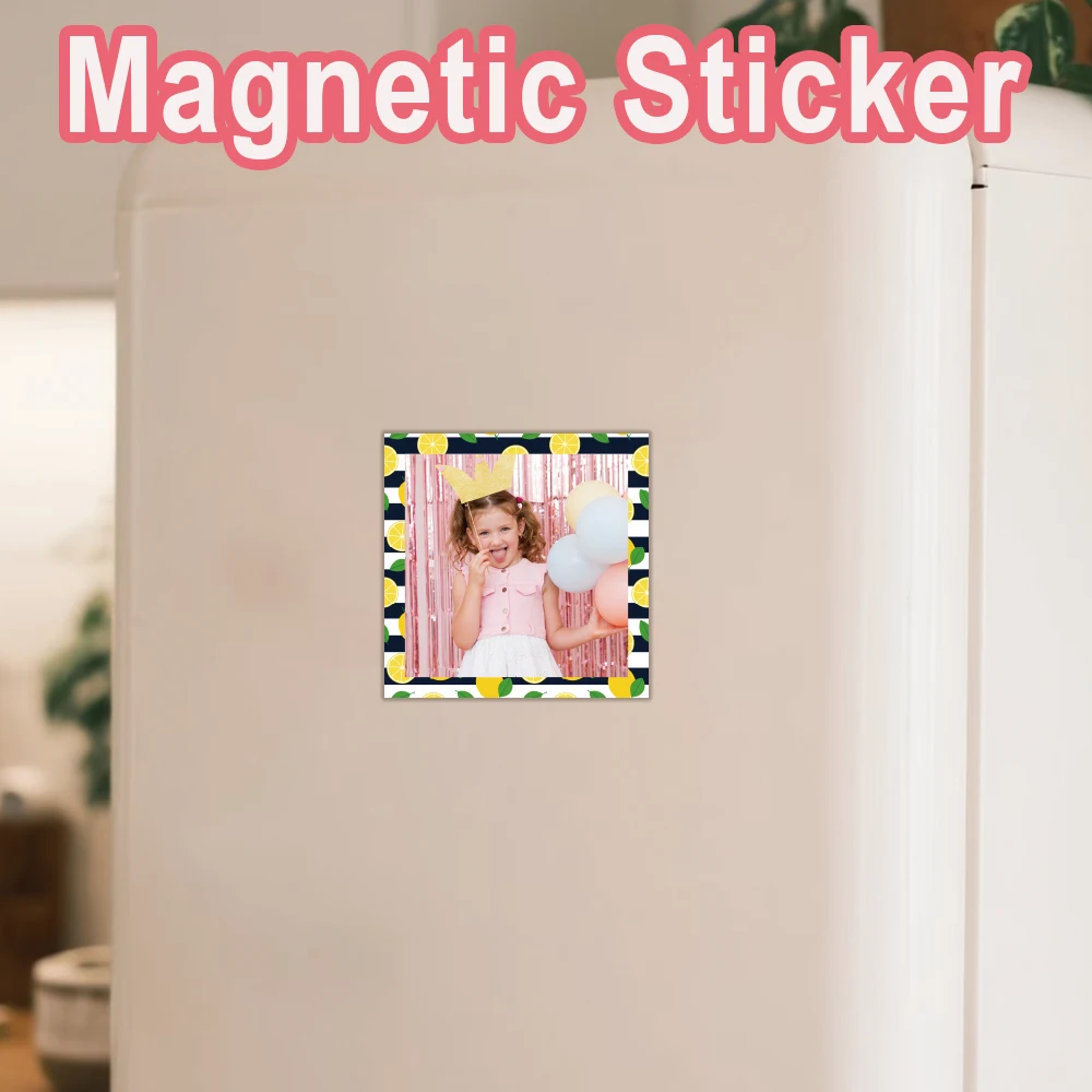 1pc Custom With border Photo Magnetic Fridge Magnet Customizable Photo Refrigerator Decal Custom Window Door Wall Sticker