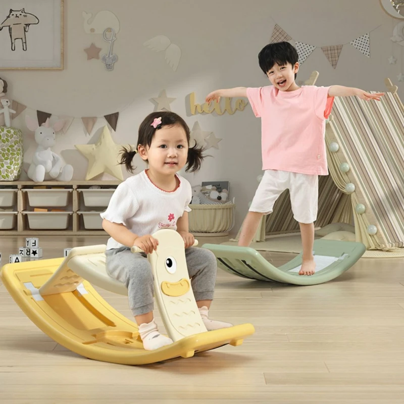 

2-in-1 Rocking Balance Board - 360° Rotation Montessori Smart Board High Weight Capacity Teeter Toy for Family Interactive Play