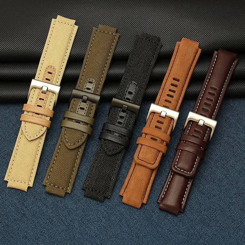 24*16MM For TIMEX Tide Canvas Convex Strap Male Compass Bracelet T2N721 T2N720 TW2T76500 TW2T76300 Series Nylon Watchband