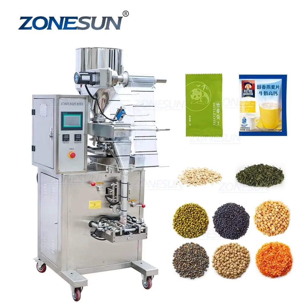 Automatic Quantitative 4 Side Seal Pillow Tea Plastic Bag Packaging Filling Sealing Machine for Small Business Factory