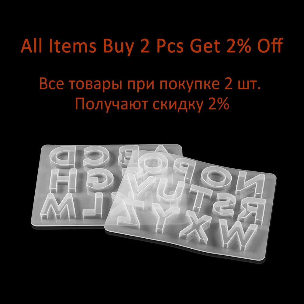 1Pcs/lot English Alphabet Silicone Molds Letter Epoxy Resin Casting Mold Mixed Style For DIY Jewelry Making Findings Accessories