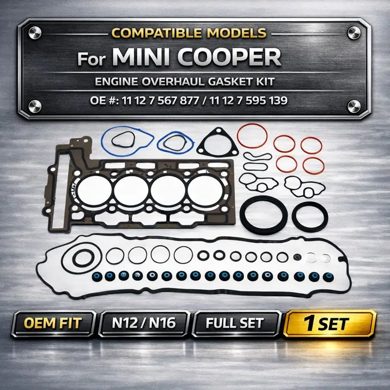 

Комплект прокладок для капитального ремонта двигателя для Mini Cooper Clubman Countryman R55 R56 R57 R60 R61 N12 N16 1.6L OE 11127567877, автозапчасти