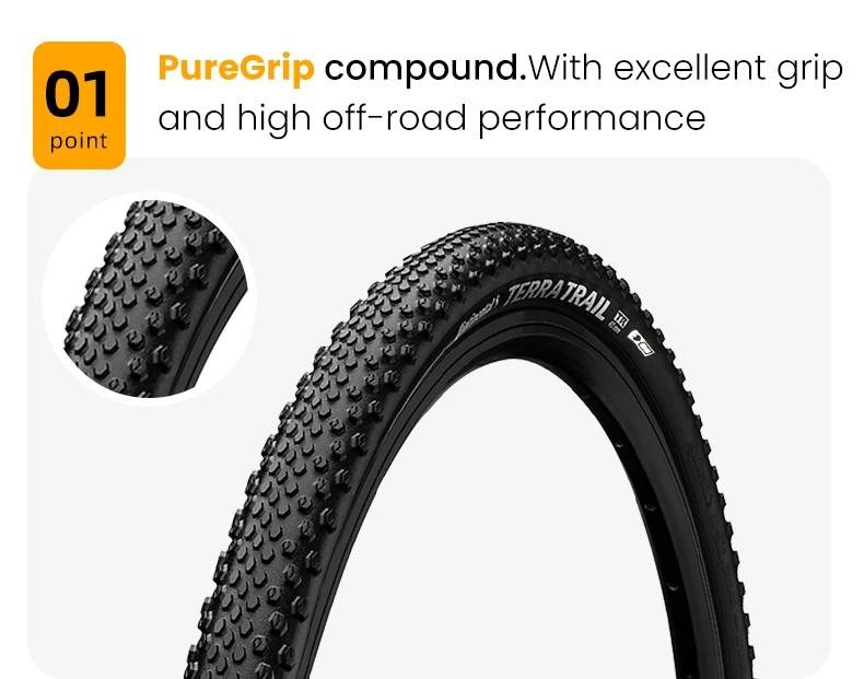 Continental Rennradreifen Terra Trail 700x40C 35C 45C 50C Tubeless Ready Schwarz/Creme/Braun 3/180 TPI Faltreifen Nobox – Detail 4