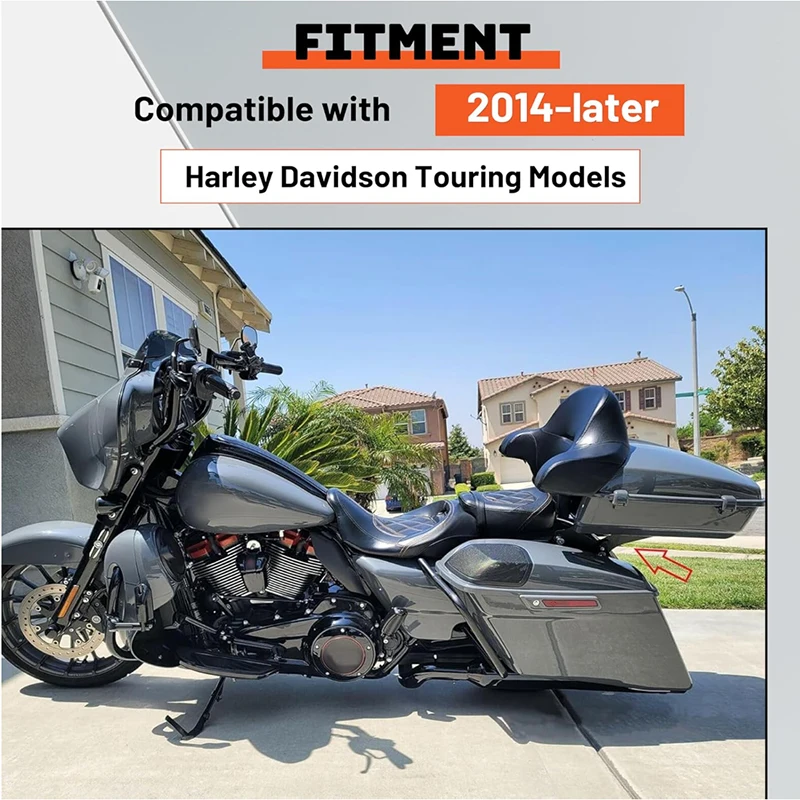 Detachable 2 Two Up Tour Pak Pack Mounting Luggage Rack with Harley Touring Road King Street Glide Road 2014-up,Black/Chrome