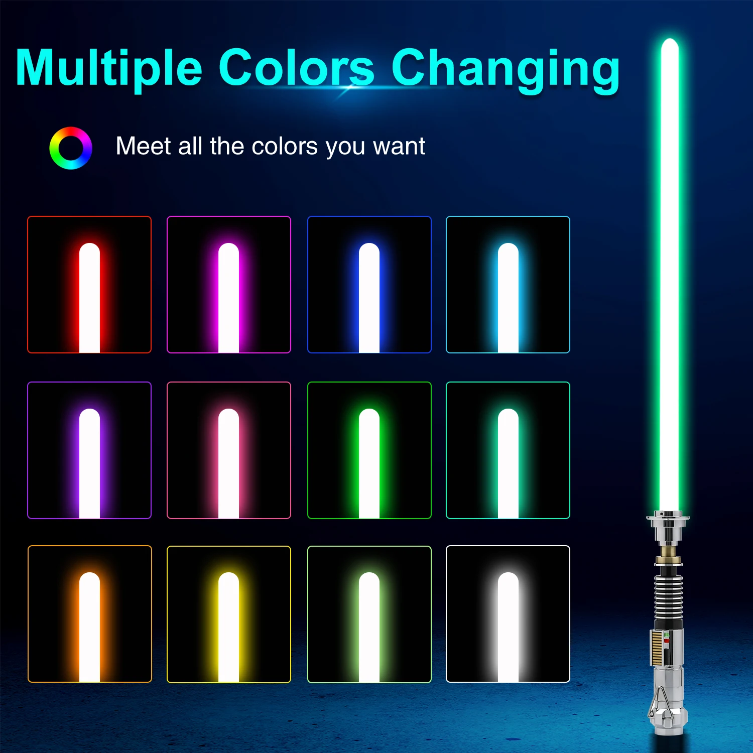 TXQSABER-Sable de luz Neo Pixel, espada láser con mango de Metal, RGB, 16 fuentes de sonido, oscilación suave, Luke Skywalker, EP6, réplica