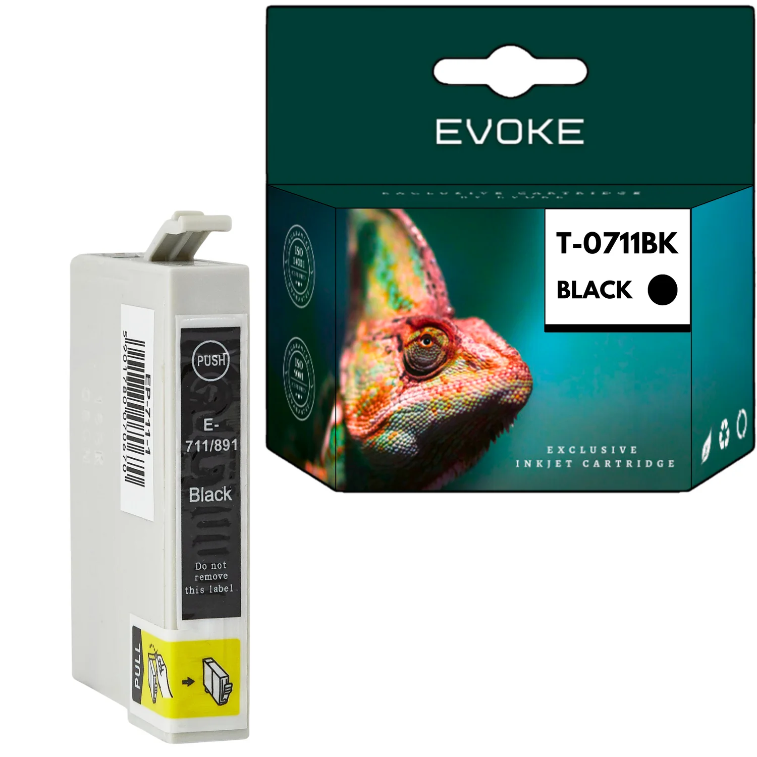 Evoke compatibele inkt voor Epson C13T07114011 T0711 Zwart 15 ml 630 pagina's Stylus D78 D92 Dx4000 4050 4400 4450 5000 5050 6000 6050 7000F 7400 7450 8400 8450; Sx100 105 110 115 200 205 210 215 218